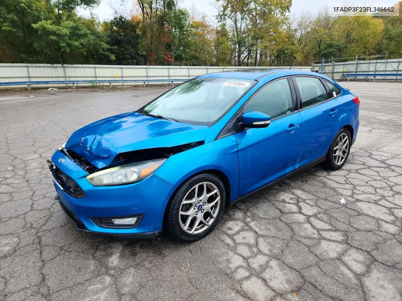 FORD FOCUS 2015, VIN 1FADP3F23FL346662
