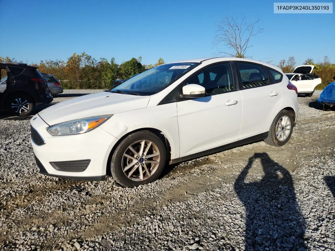 FORD FOCUS 2016, VIN 1FADP3K24GL350193