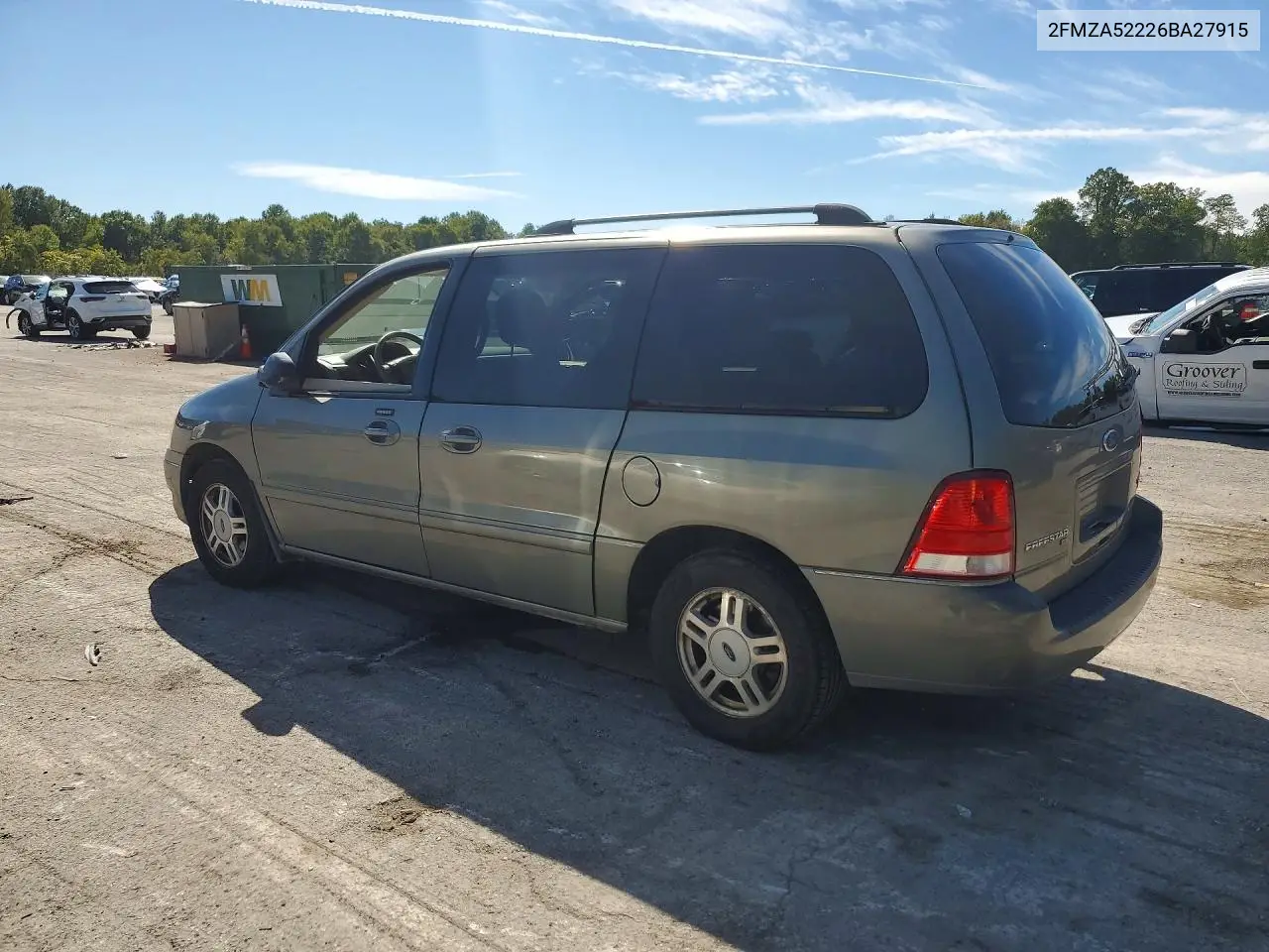2006 FORD FREESTAR VIN 2FMZA52226BA27915 — фото 2