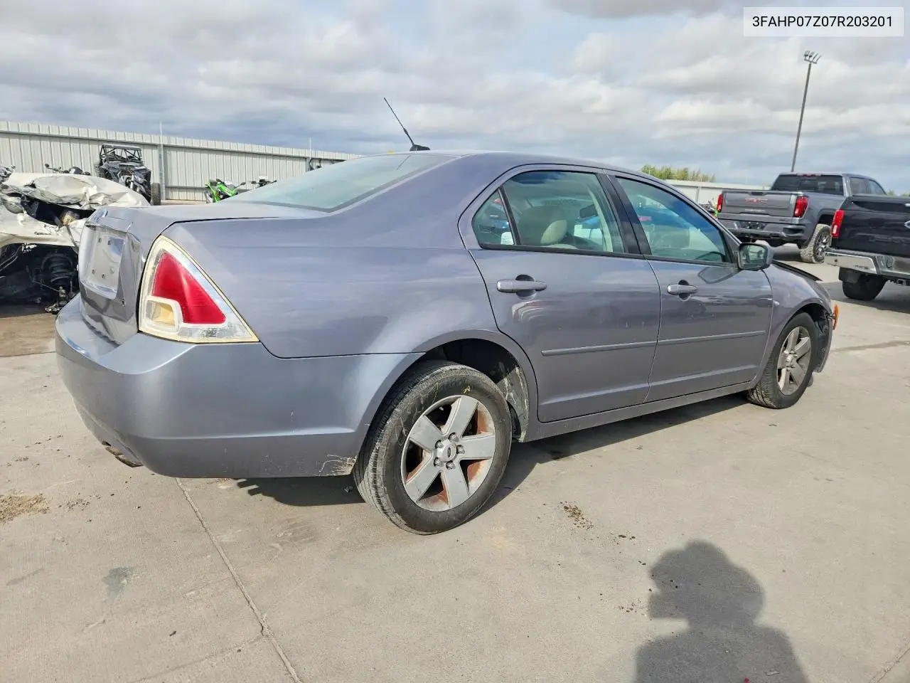 2007 FORD FUSION VIN 3FAHP07Z07R203201 — фото 3