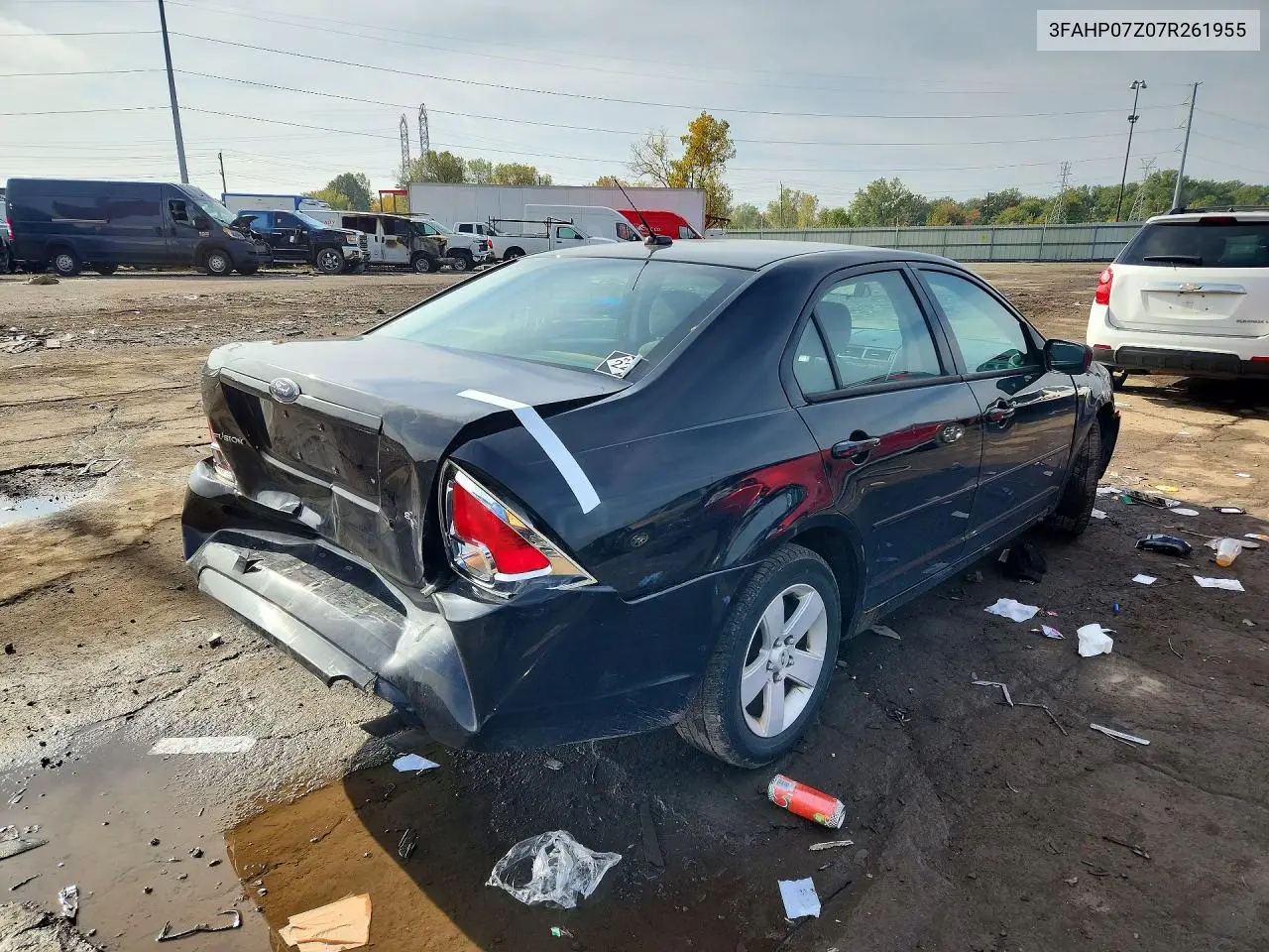 2007 FORD FUSION VIN 3FAHP07Z07R261955 — фото 3