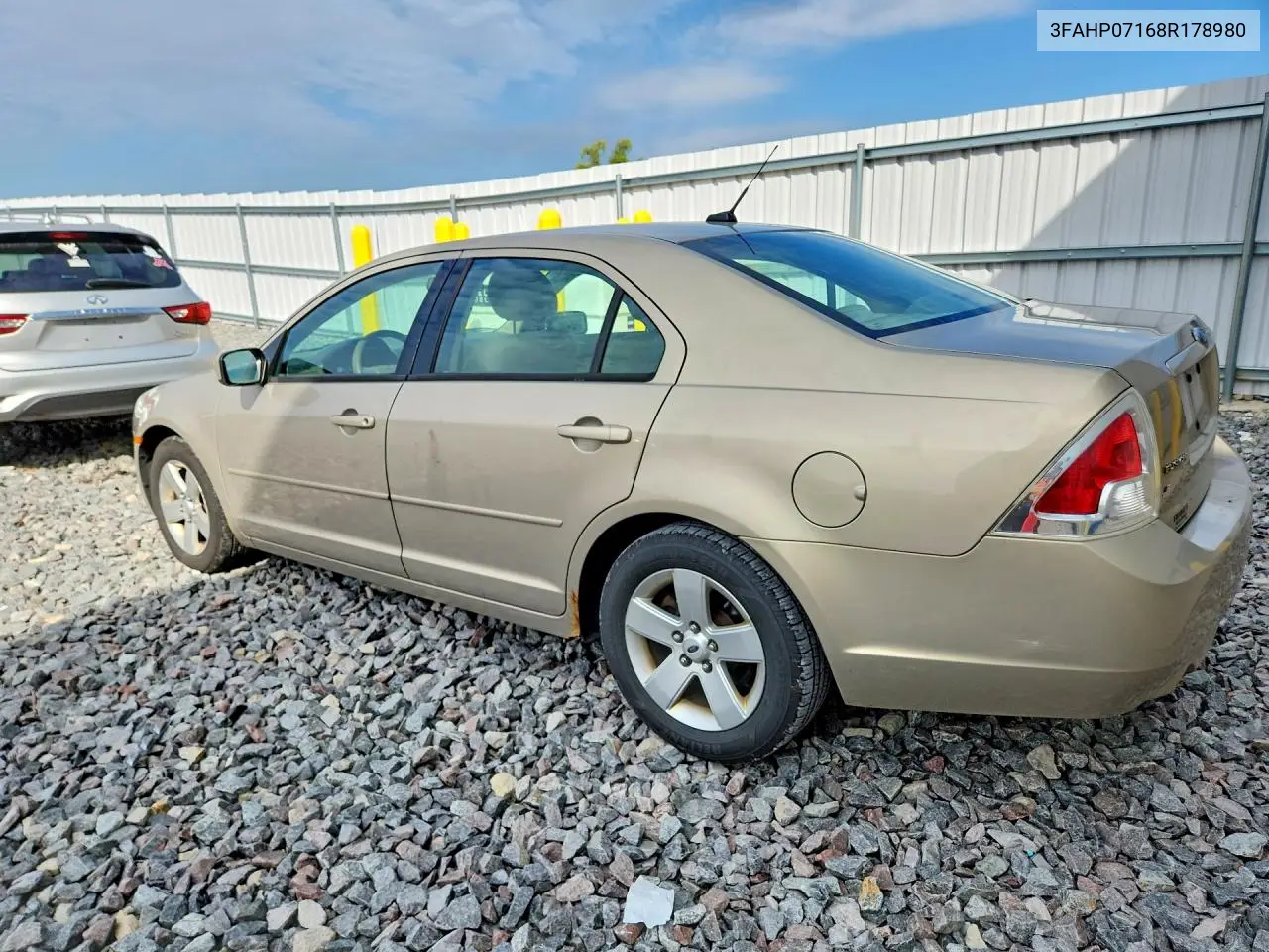 2008 FORD FUSION VIN 3FAHP07168R178980 — фото 2