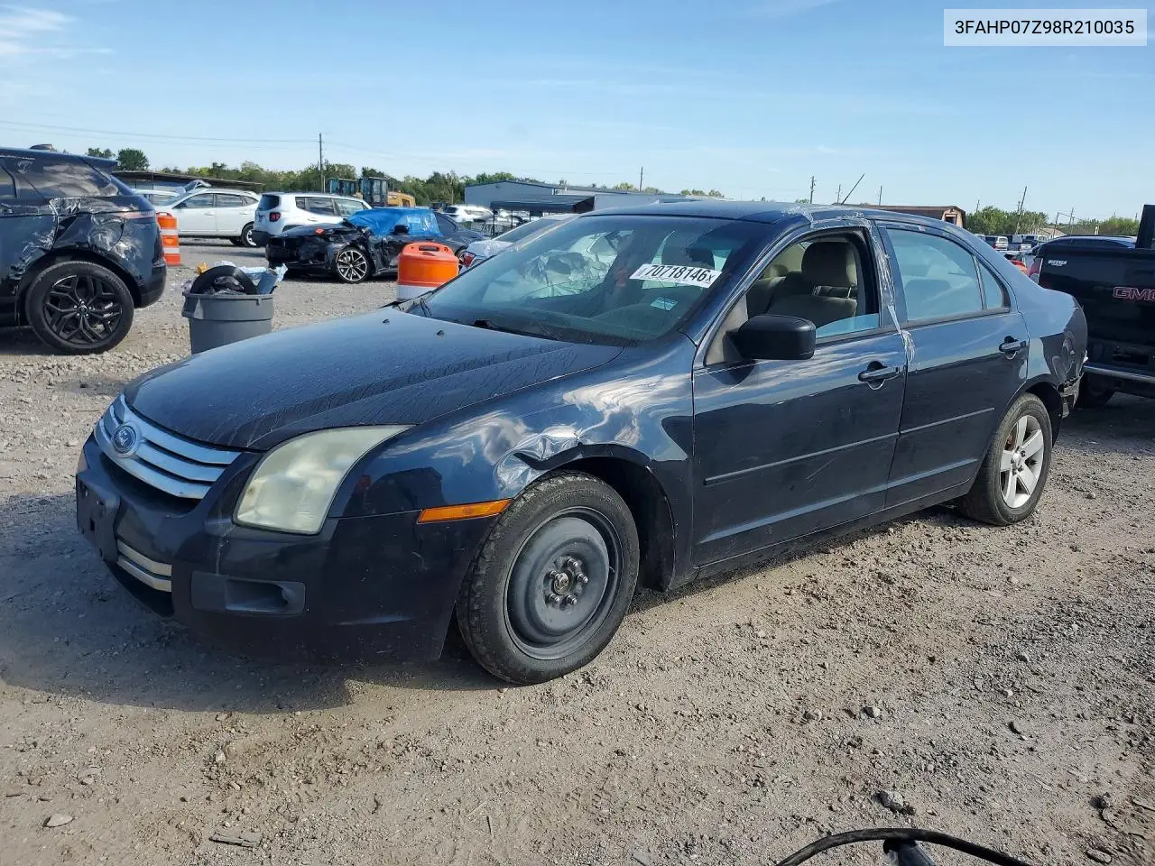 FORD FUSION 2008, VIN 3FAHP07Z98R210035