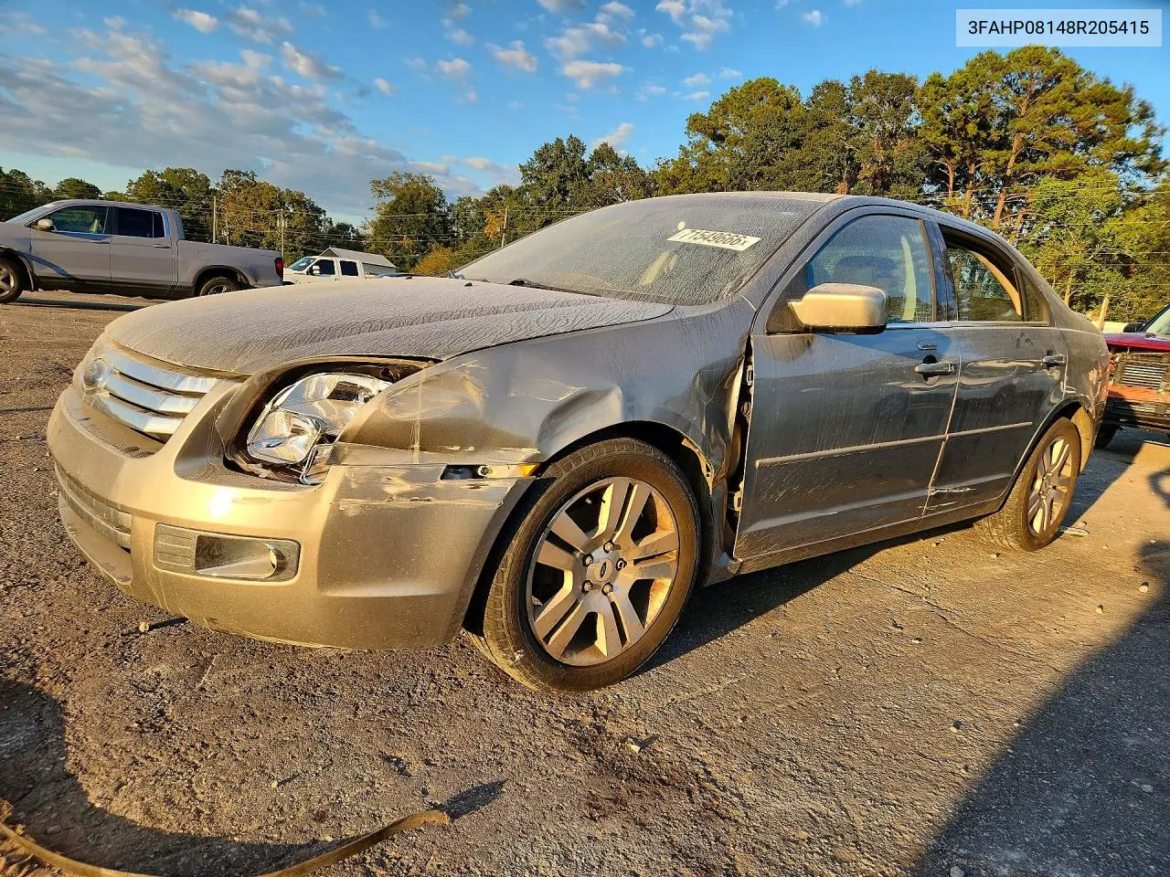 FORD FUSION 2008, VIN 3FAHP08148R205415