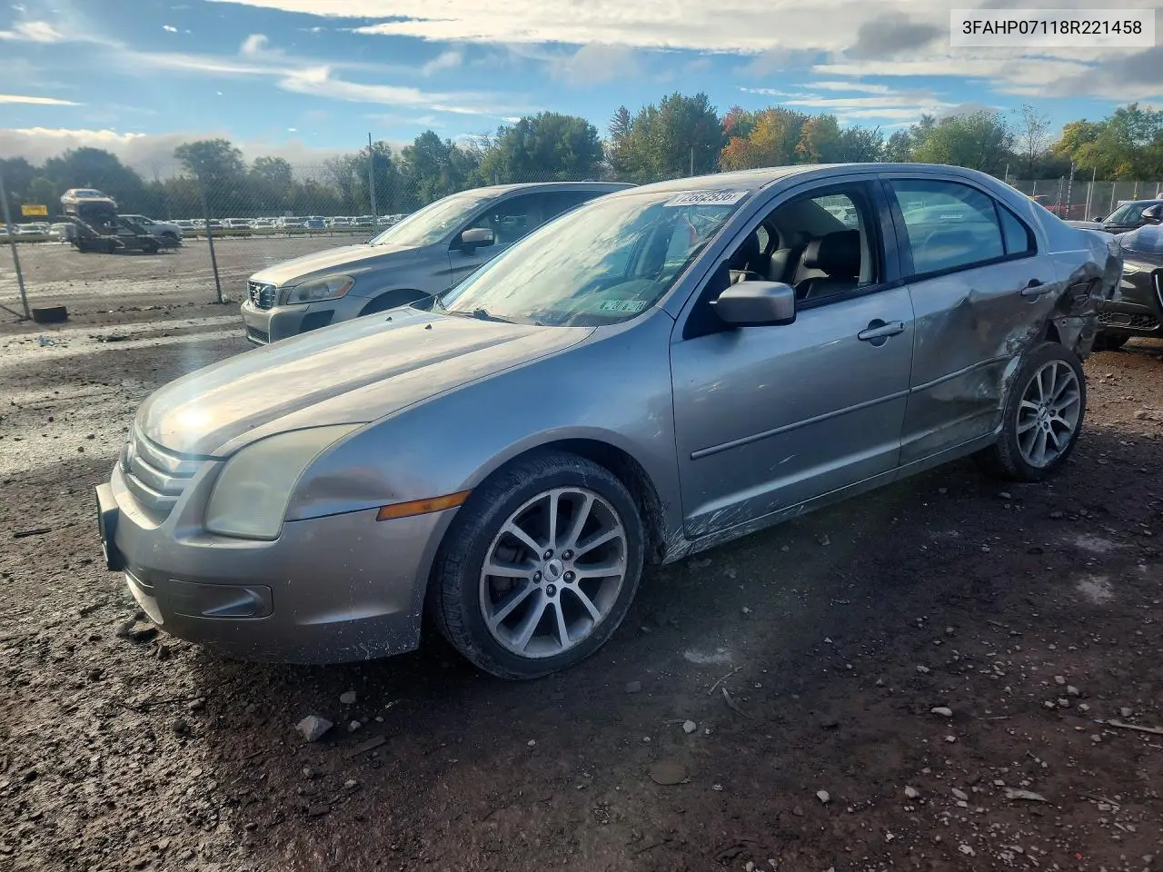 FORD FUSION 2008, VIN 3FAHP07118R221458