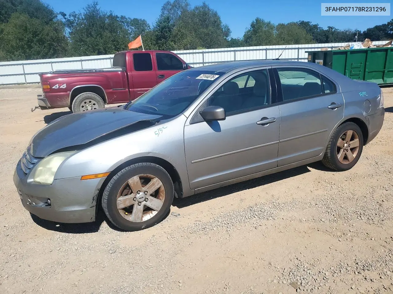 FORD FUSION 2008, VIN 3FAHP07178R231296