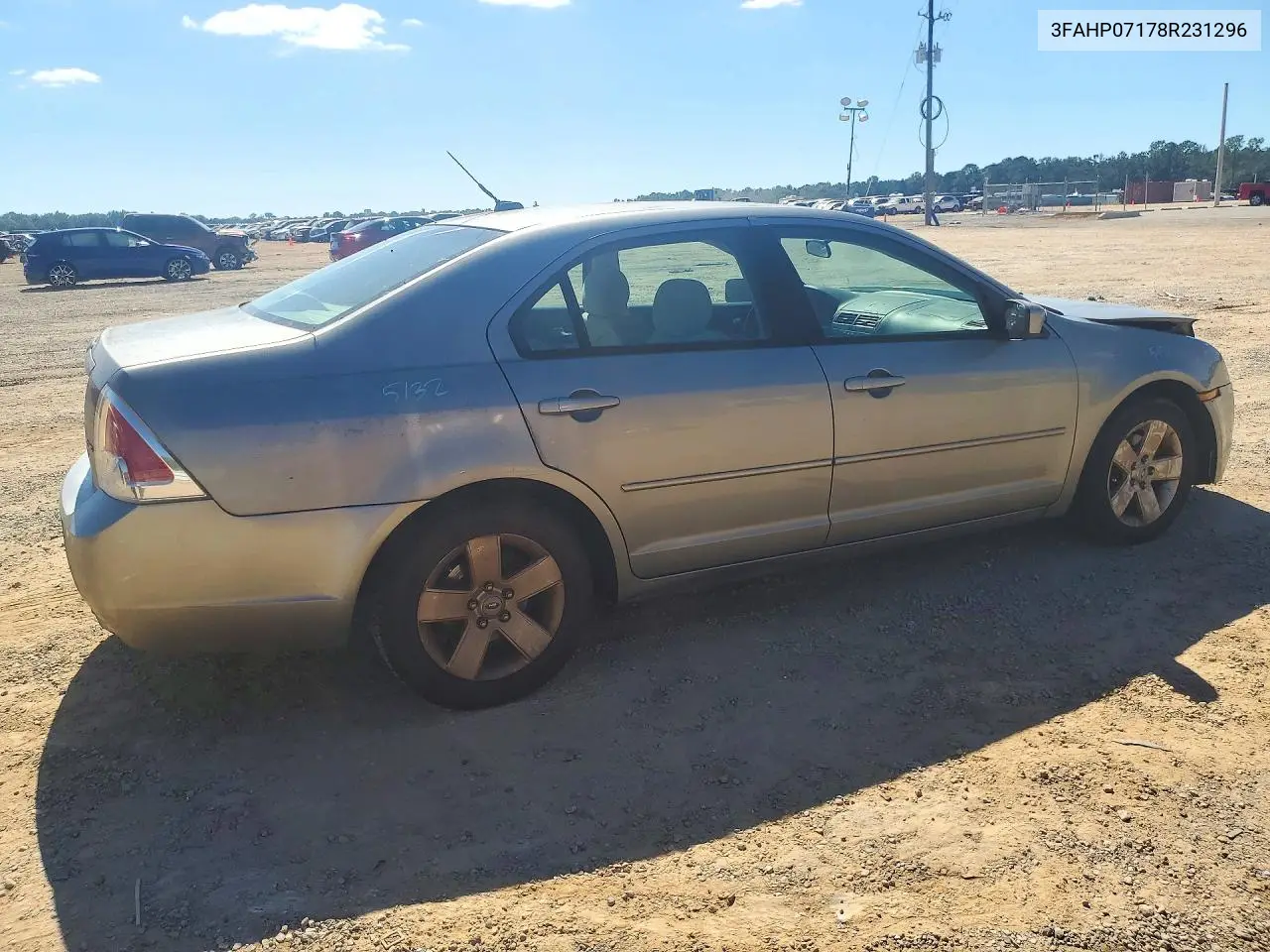 2008 FORD FUSION VIN 3FAHP07178R231296 — фото 3