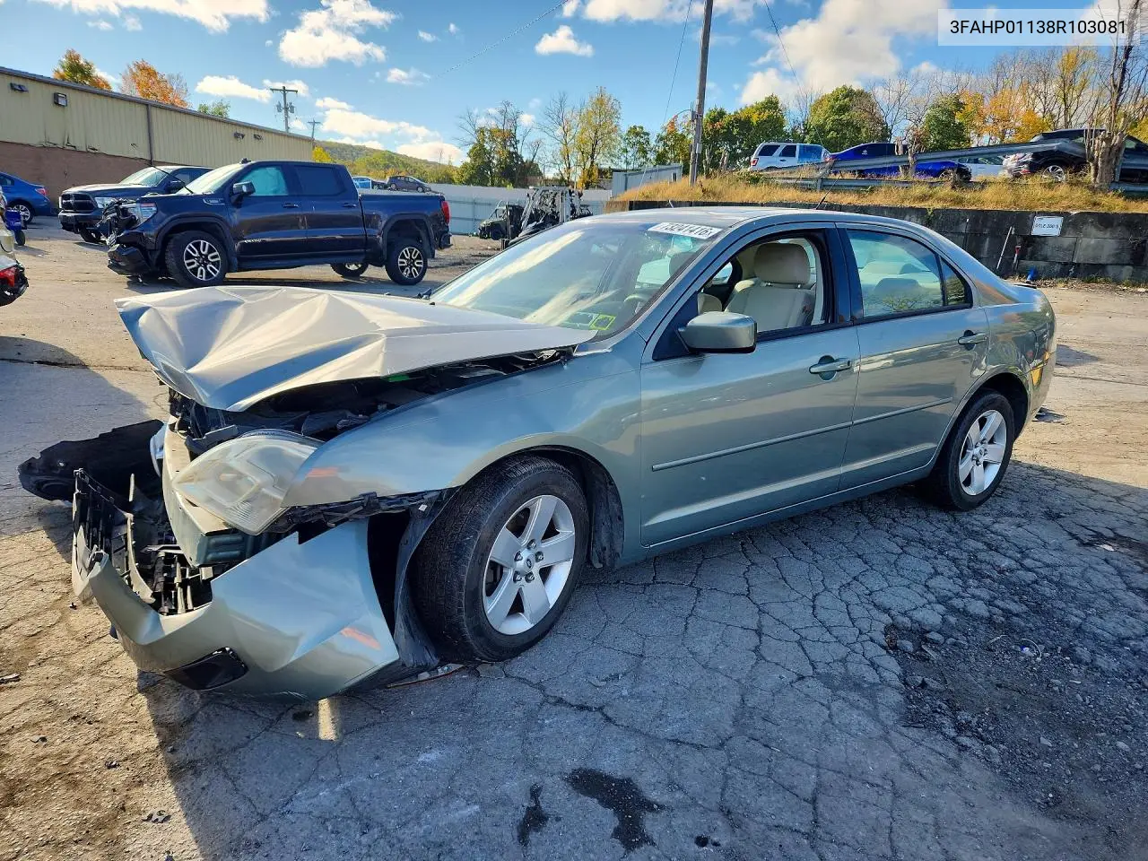 FORD FUSION 2008, VIN 3FAHP01138R103081