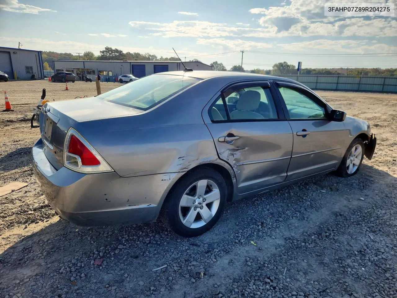 2009 FORD FUSION VIN 3FAHP07Z89R204275 — фото 3