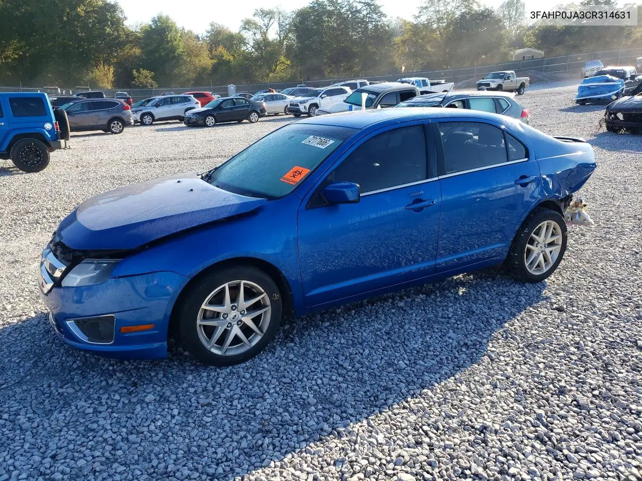 FORD FUSION 2012, VIN 3FAHP0JA3CR314631