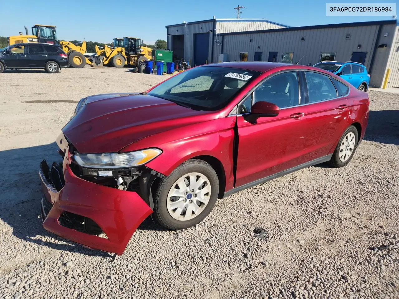 FORD FUSION 2013, VIN 3FA6P0G72DR186984