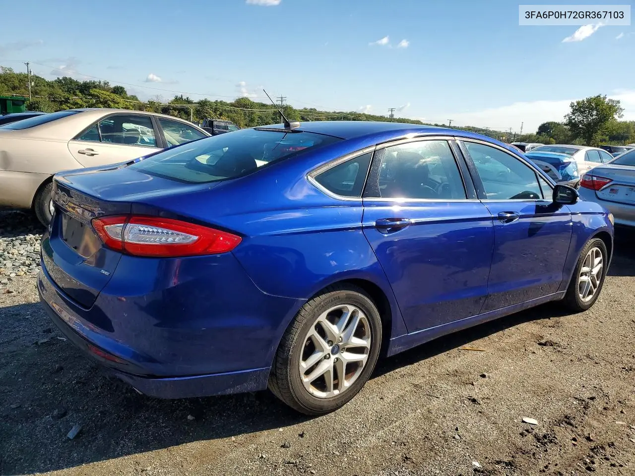 2016 FORD FUSION VIN 3FA6P0H72GR367103 — фото 3
