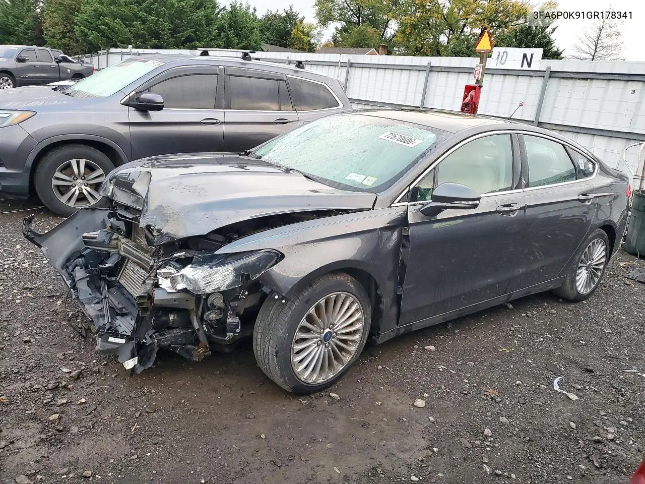 FORD FUSION 2016, VIN 3FA6P0K91GR178341