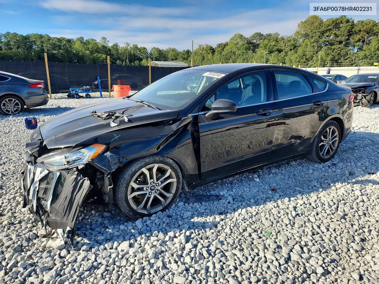 FORD FUSION 2017, VIN 3FA6P0G78HR402231