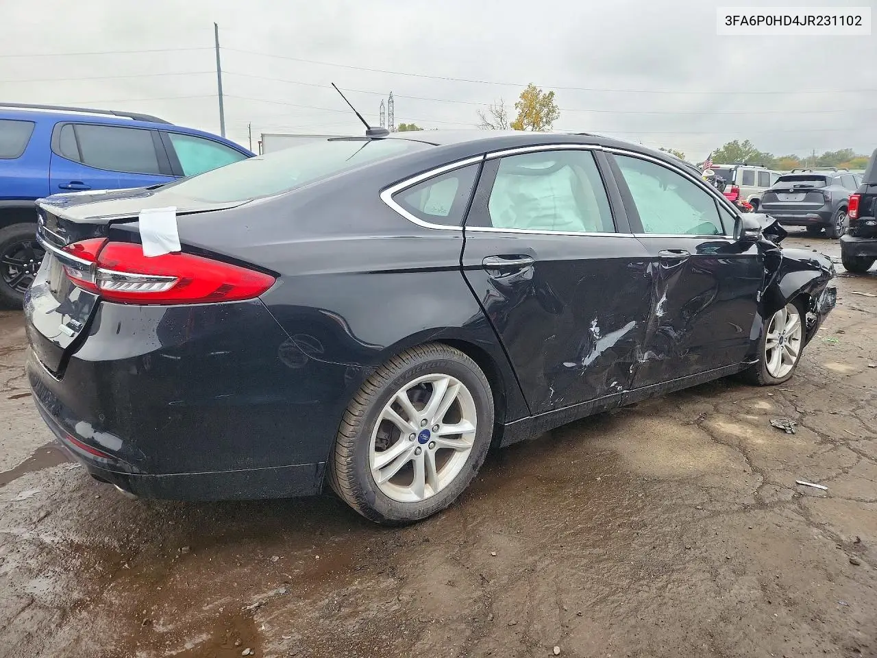 2018 FORD FUSION VIN 3FA6P0HD4JR231102 — фото 3