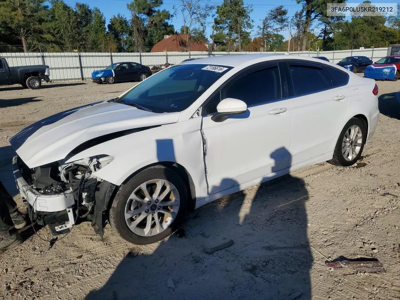 FORD FUSION 2019, VIN 3FA6P0LU5KR219212