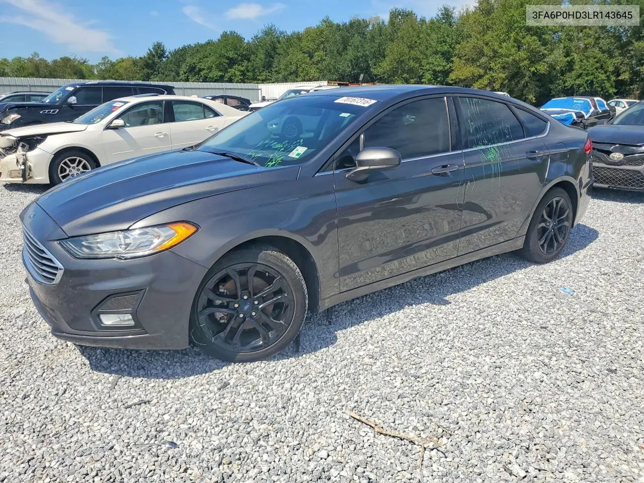 FORD FUSION 2020, VIN 3FA6P0HD3LR143645