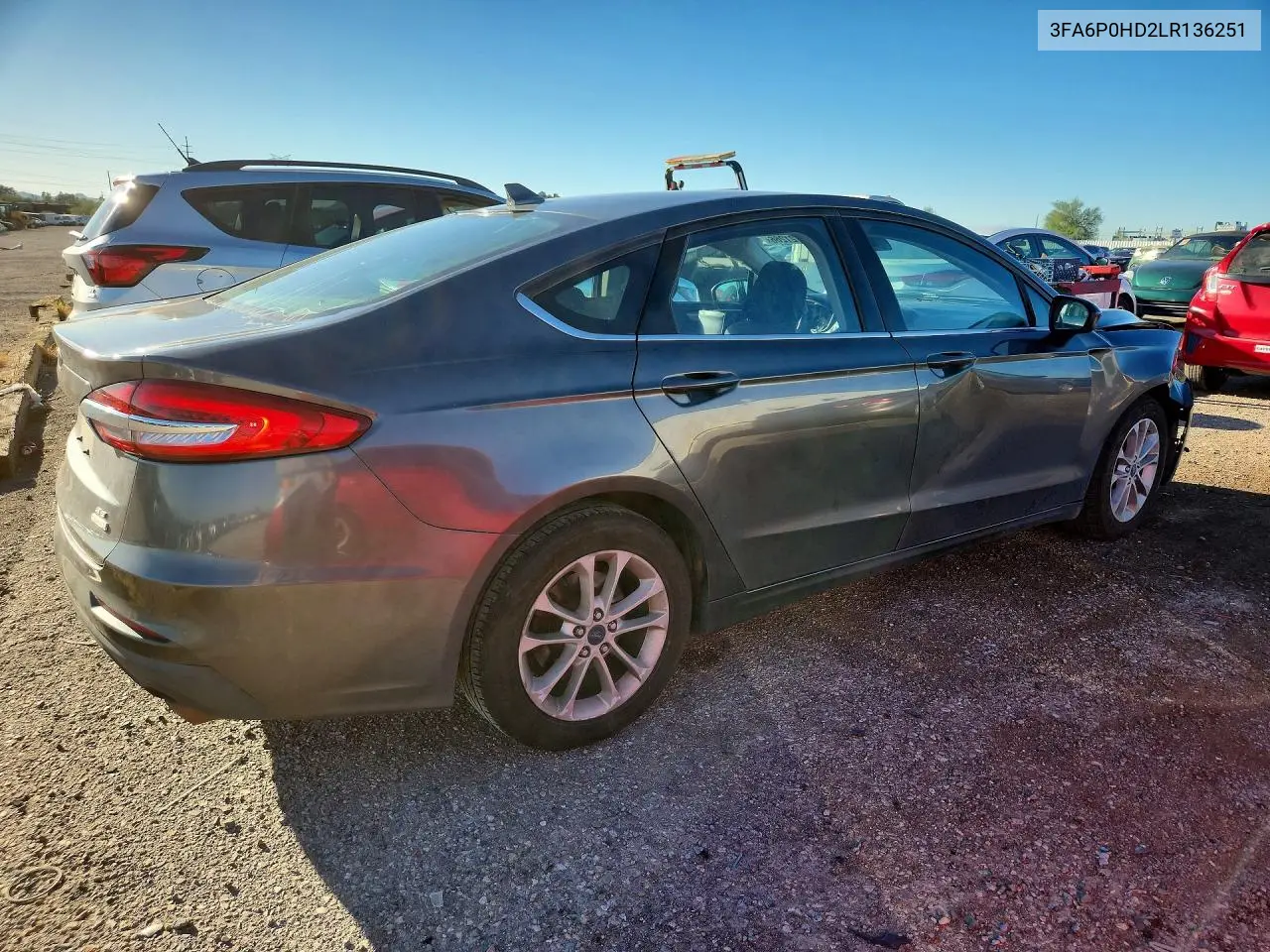 2020 FORD FUSION VIN 3FA6P0HD2LR136251 — фото 3