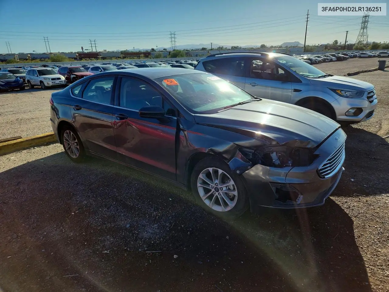 2020 FORD FUSION VIN 3FA6P0HD2LR136251 — фото 4
