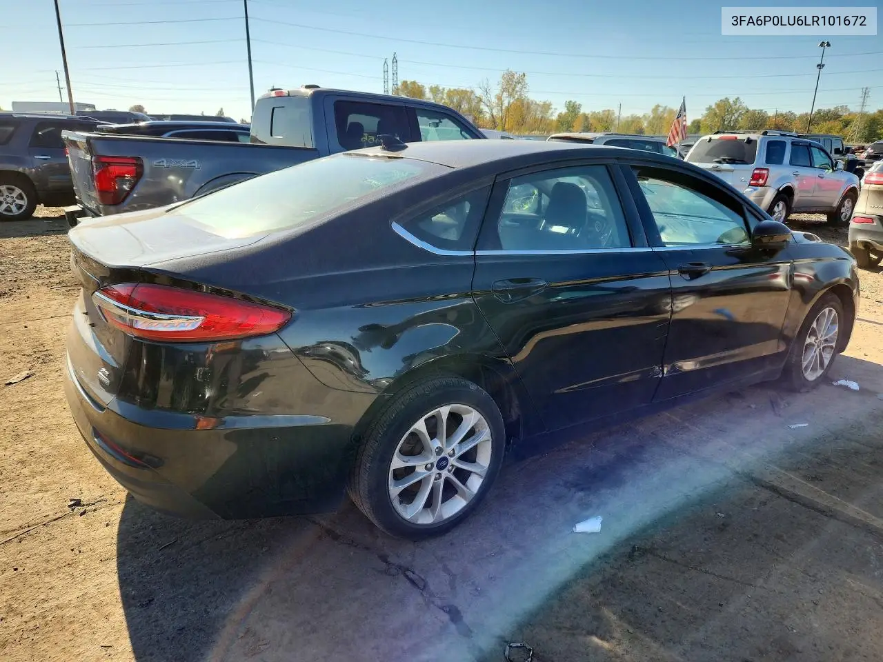 2020 FORD FUSION VIN 3FA6P0LU6LR101672 — фото 3