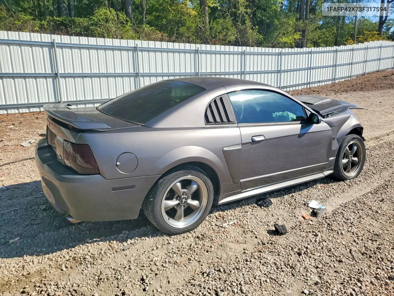 2003 FORD MUSTANG VIN 1FAFP42X73F317594 — фото 3