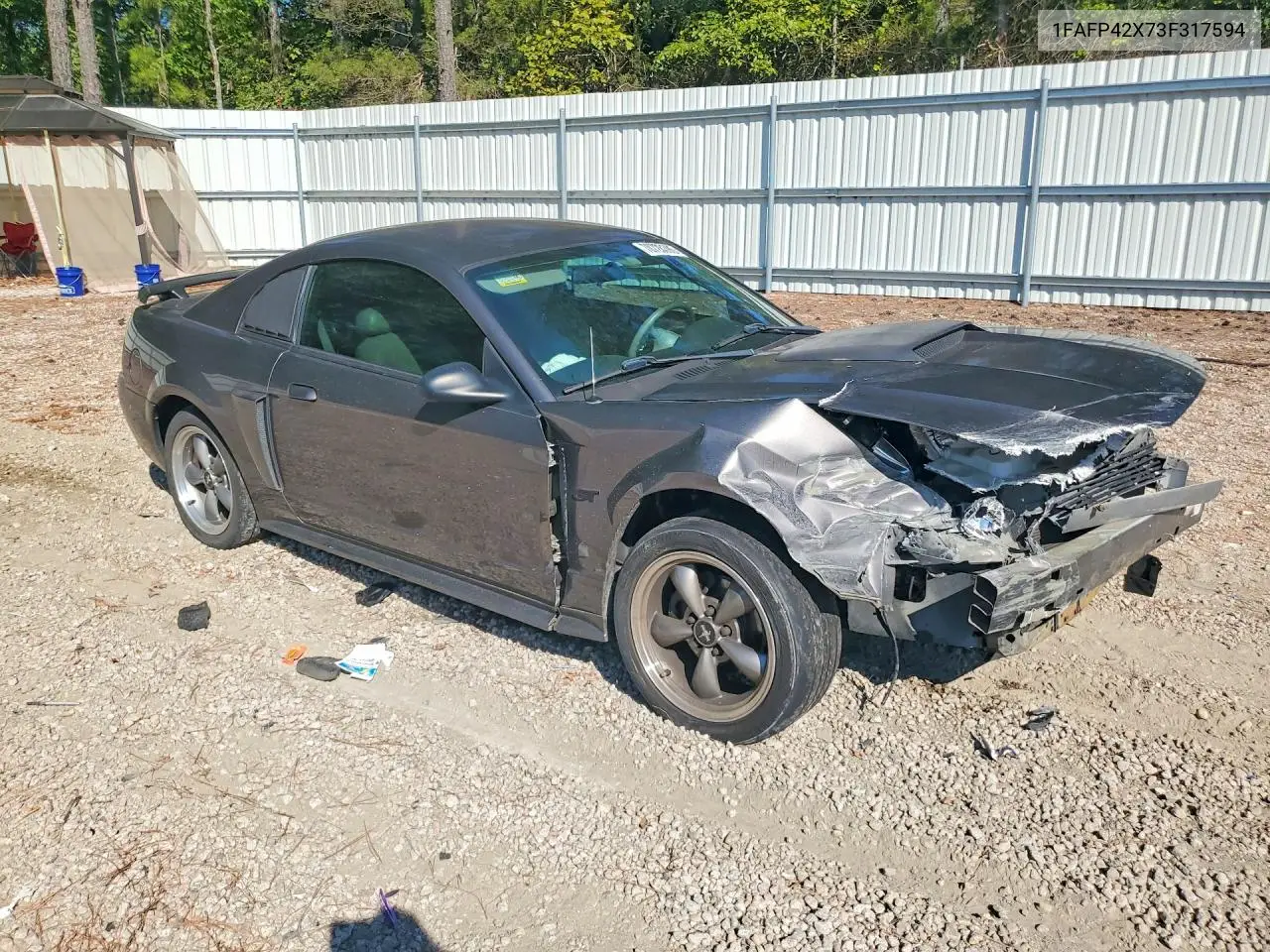 2003 FORD MUSTANG VIN 1FAFP42X73F317594 — фото 4