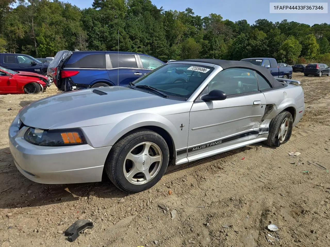 FORD MUSTANG 2003, VIN 1FAFP44433F367346