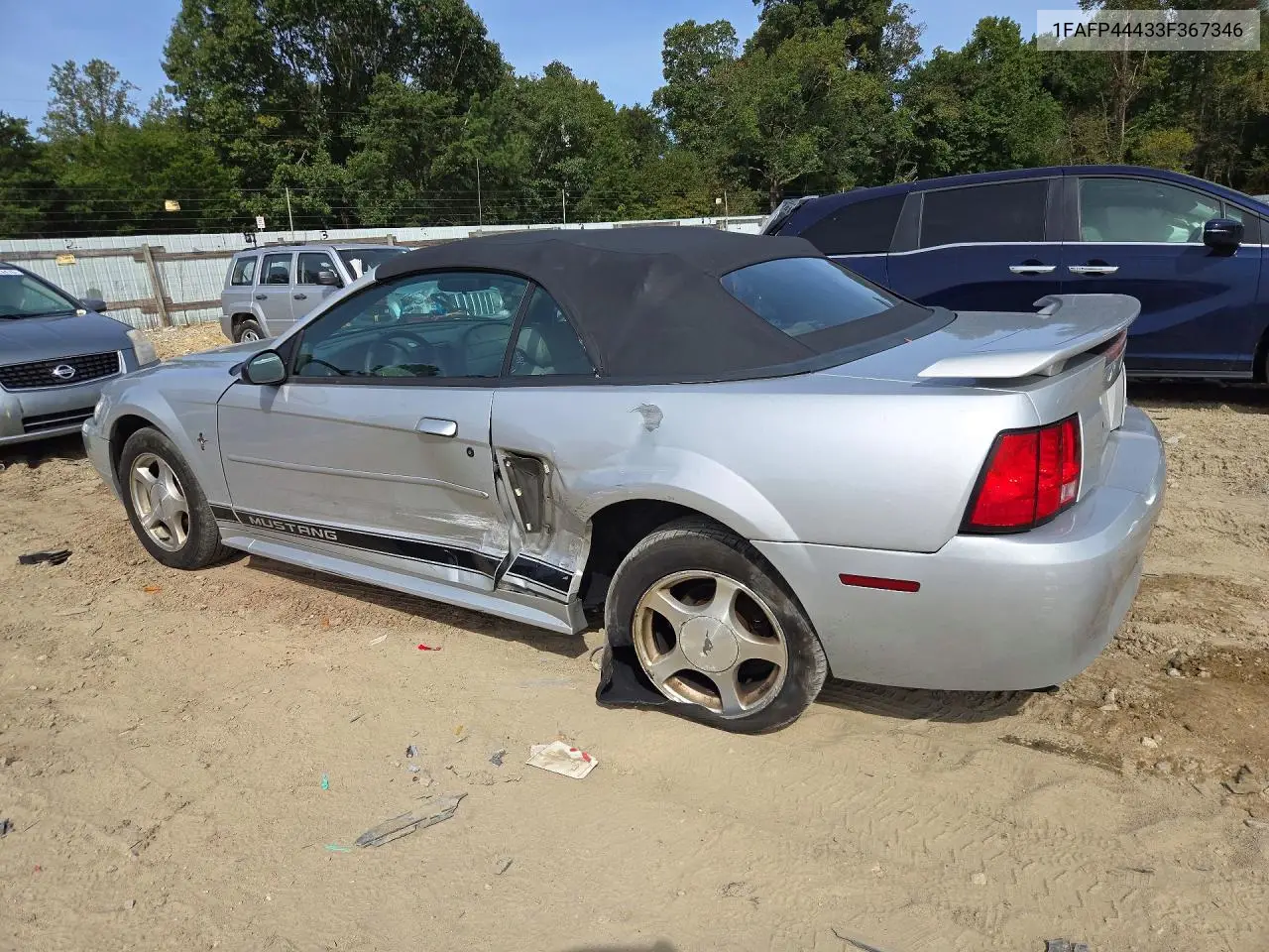 2003 FORD MUSTANG VIN 1FAFP44433F367346 — фото 2