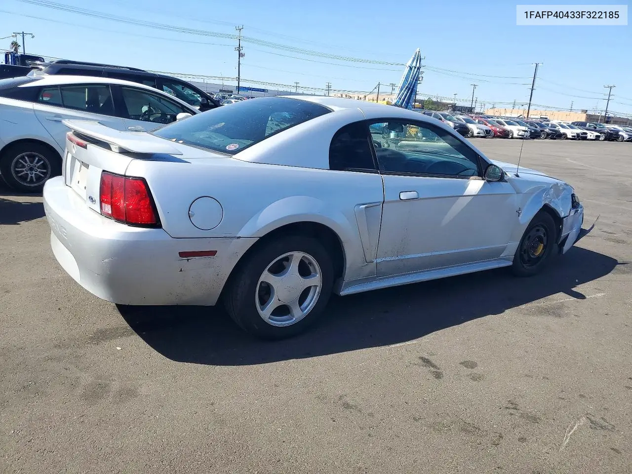 2003 FORD MUSTANG VIN 1FAFP40433F322185 — фото 3