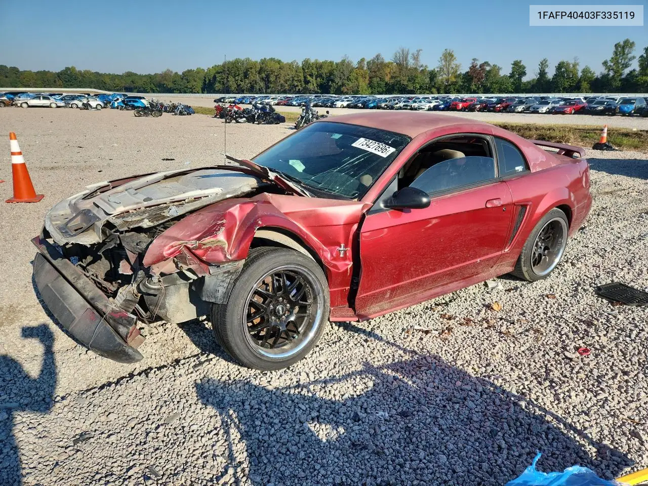 FORD MUSTANG 2003, VIN 1FAFP40403F335119