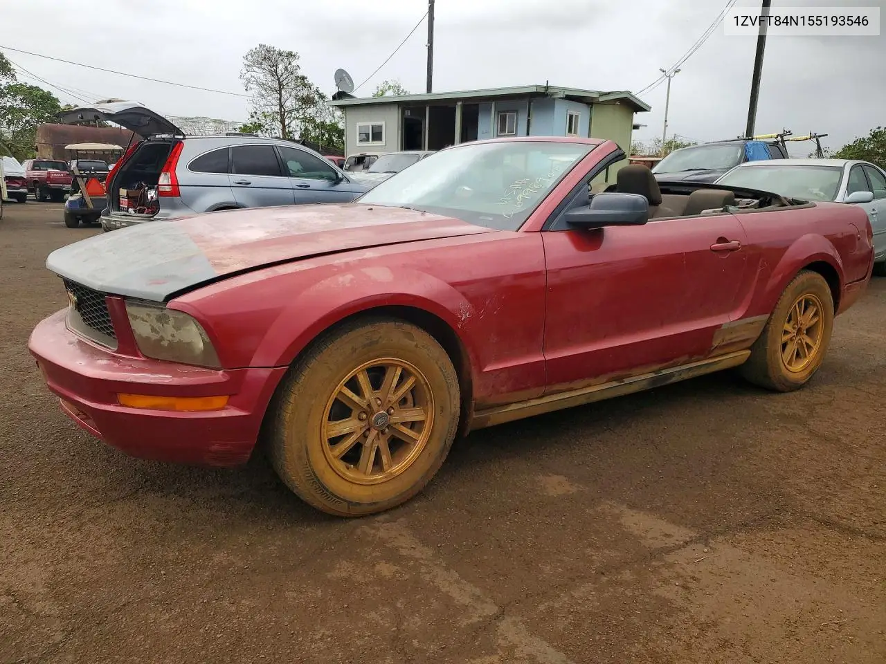 FORD MUSTANG 2005, VIN 1ZVFT84N155193546
