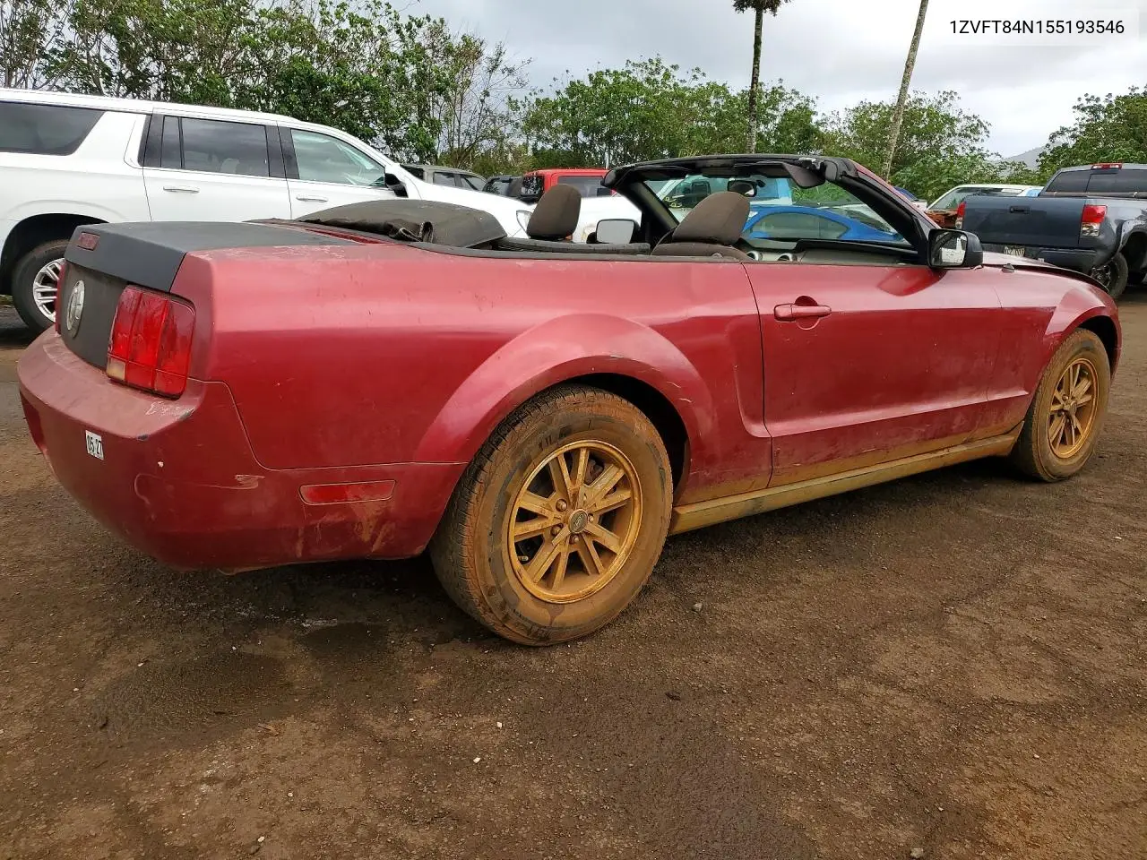 2005 FORD MUSTANG VIN 1ZVFT84N155193546 — фото 3