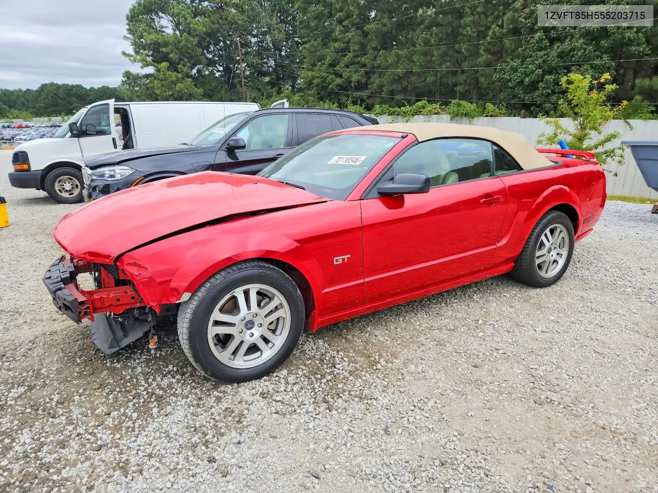 FORD MUSTANG 2005, VIN 1ZVFT85H555203715