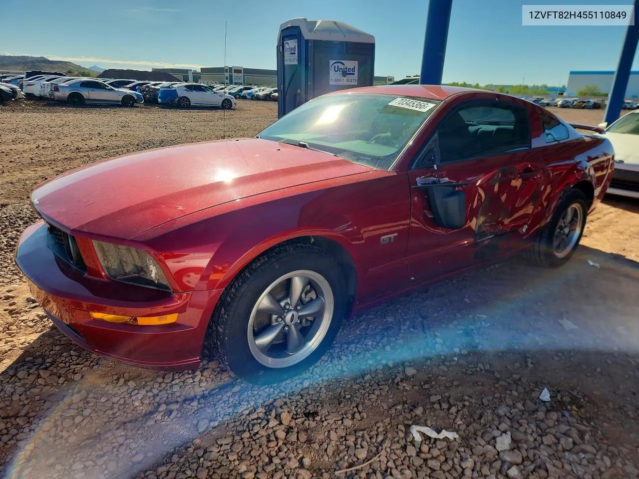 FORD MUSTANG 2005, VIN 1ZVFT82H455110849