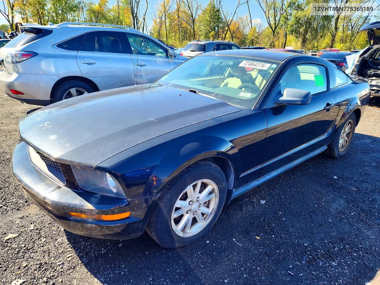 FORD MUSTANG 2007, VIN 1ZVHT80N775365189