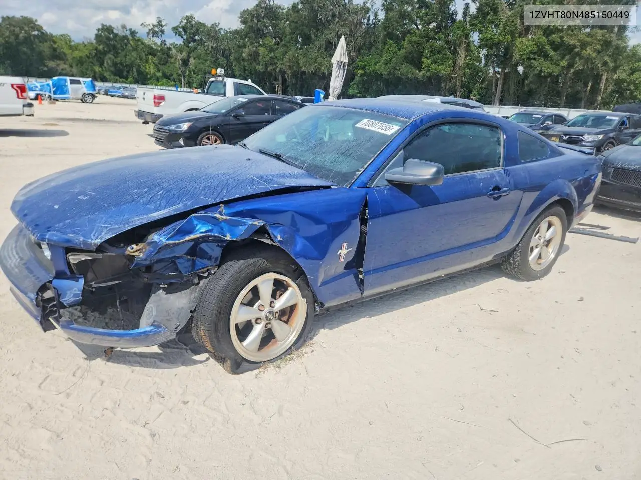 FORD MUSTANG 2008, VIN 1ZVHT80N485150449