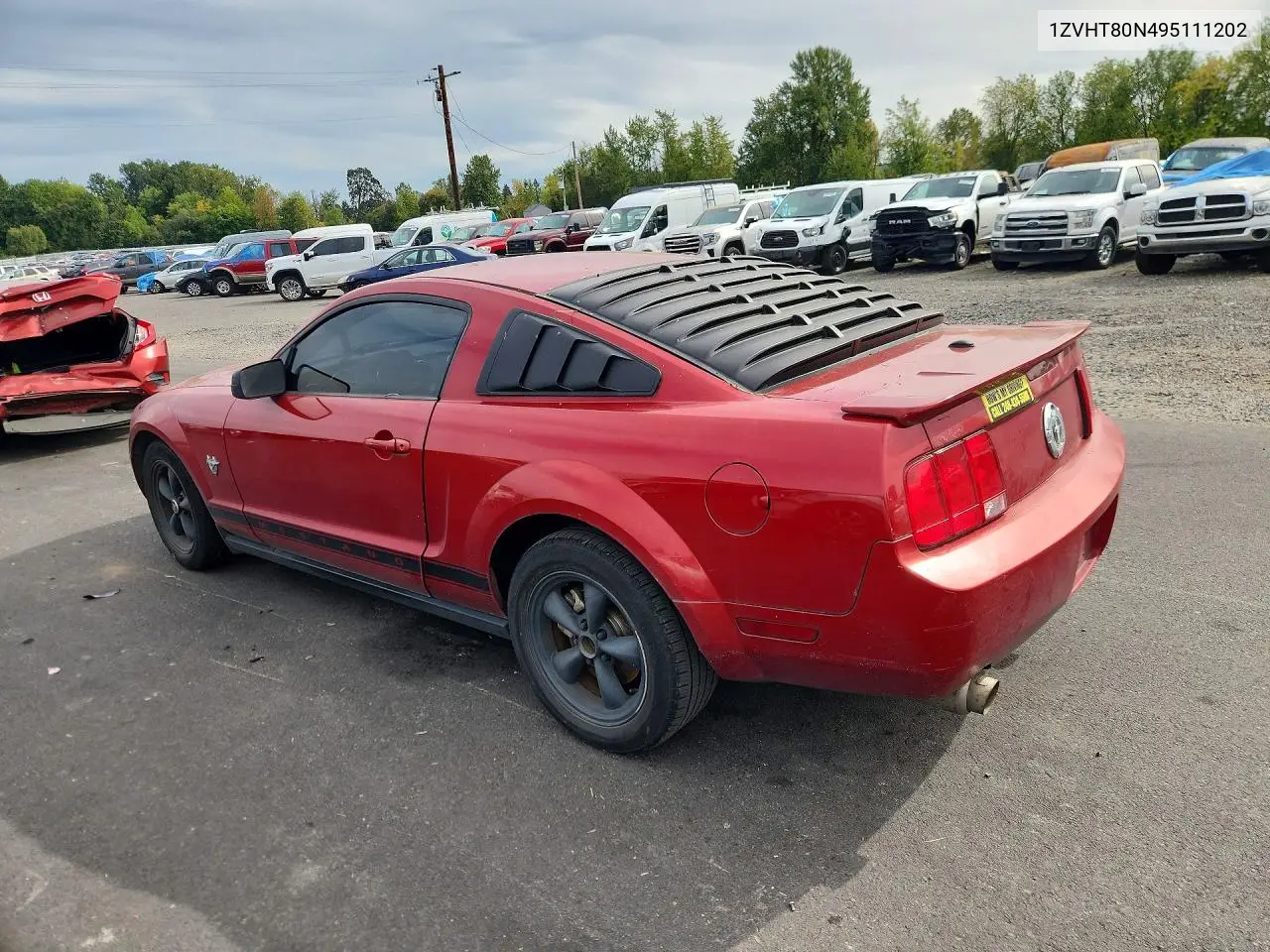 2009 FORD MUSTANG VIN 1ZVHT80N495111202 — фото 2