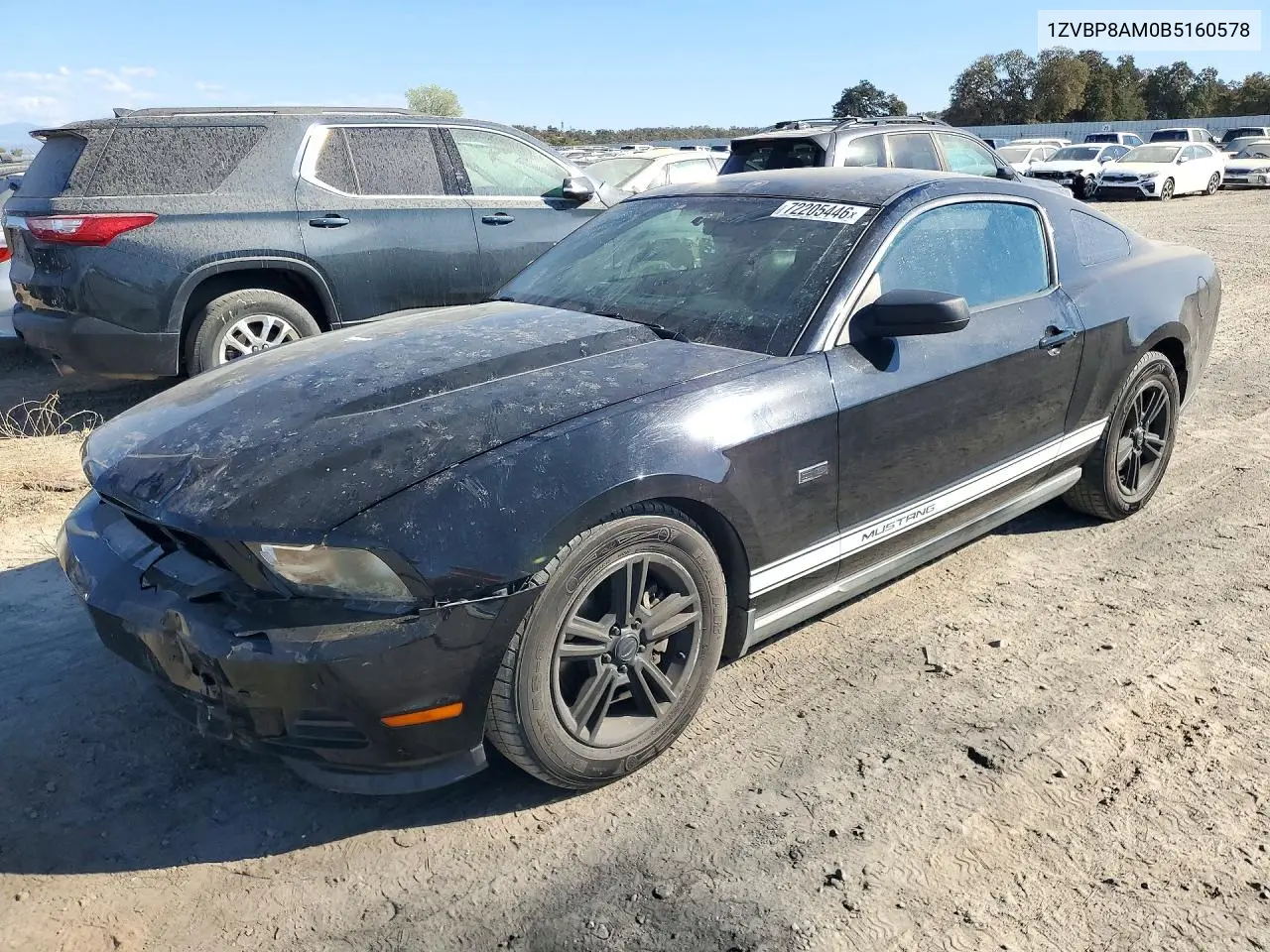 FORD MUSTANG 2011, VIN 1ZVBP8AM0B5160578