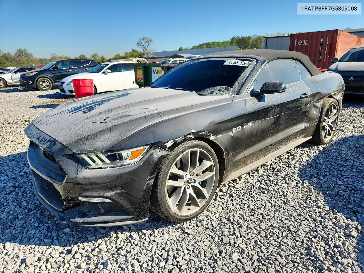 FORD MUSTANG 2016, VIN 1FATP8FF7G5309003