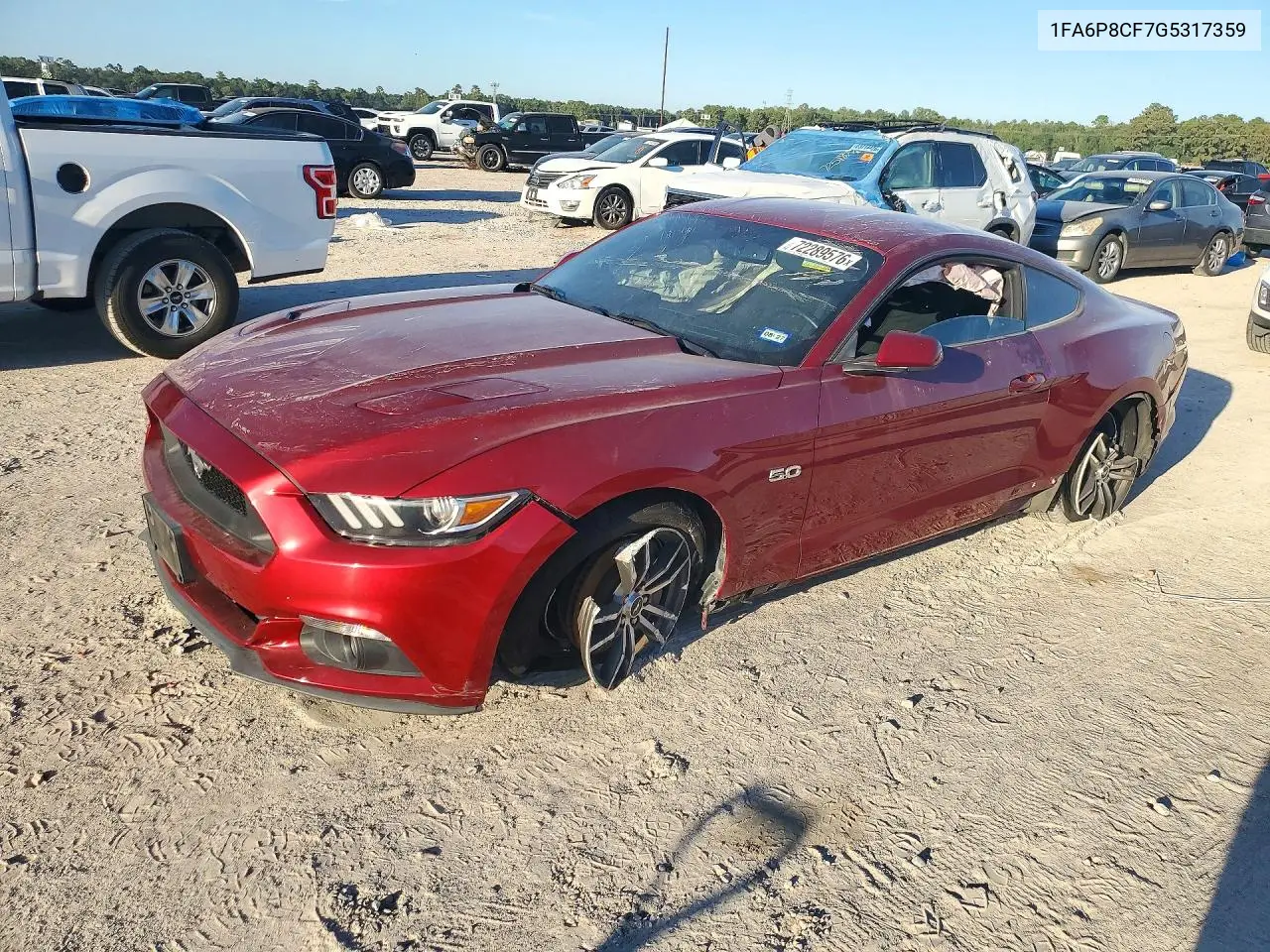FORD MUSTANG 2016, VIN 1FA6P8CF7G5317359