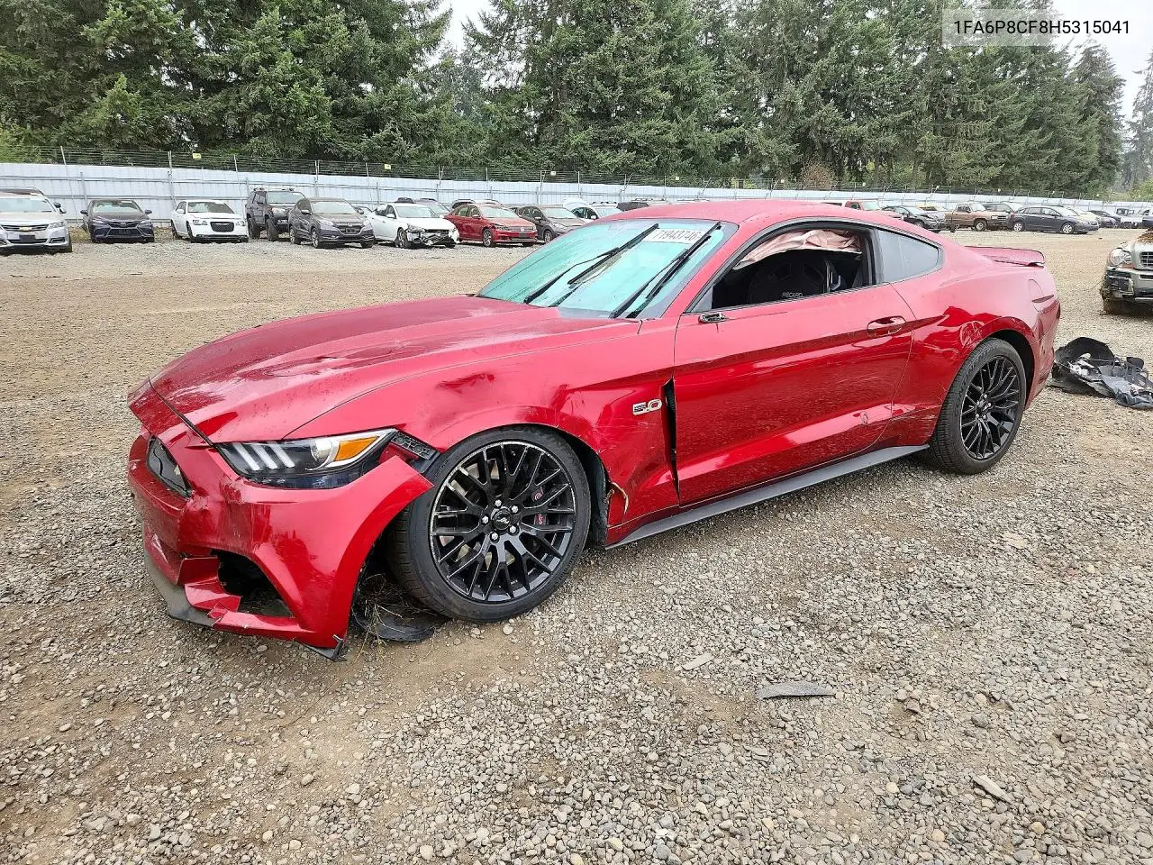 FORD MUSTANG 2017, VIN 1FA6P8CF8H5315041