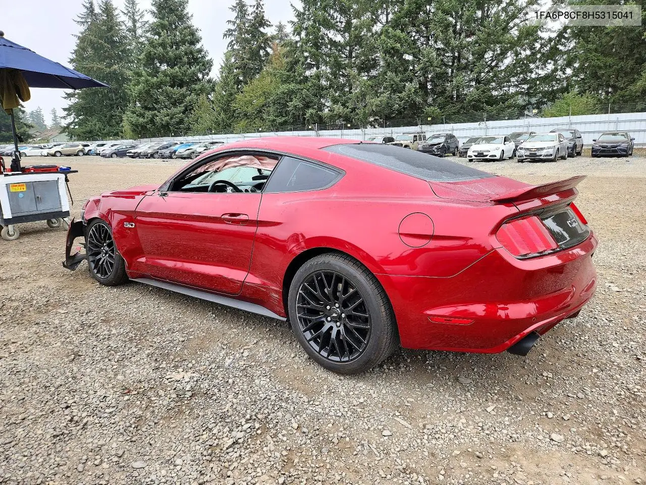 2017 FORD MUSTANG VIN 1FA6P8CF8H5315041 — фото 2