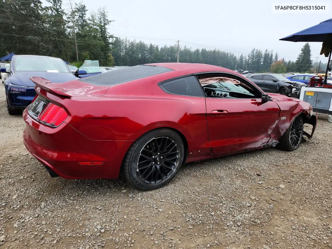 2017 FORD MUSTANG VIN 1FA6P8CF8H5315041 — фото 3
