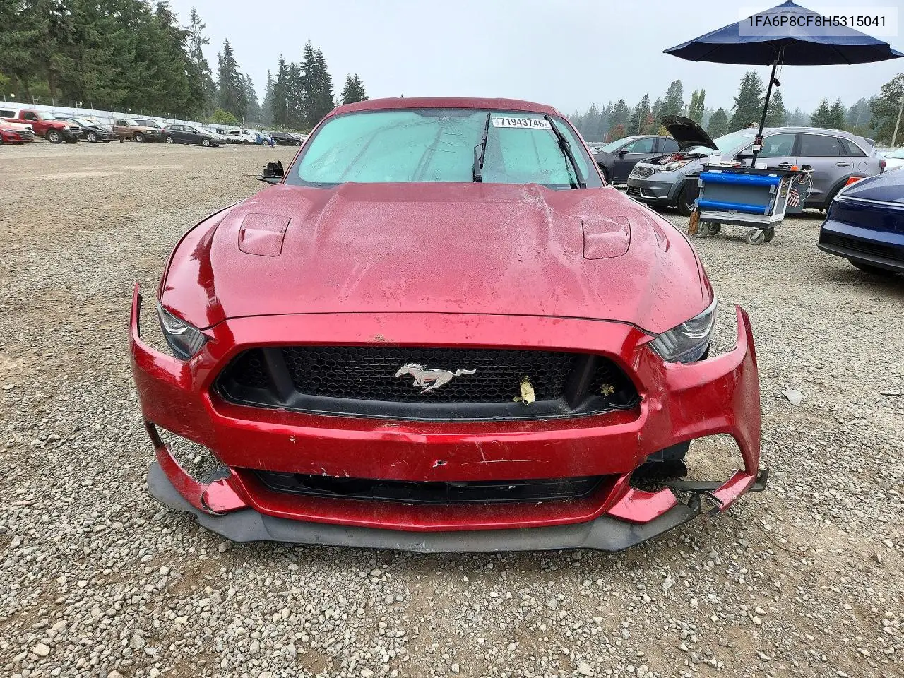2017 FORD MUSTANG VIN 1FA6P8CF8H5315041 — фото 5