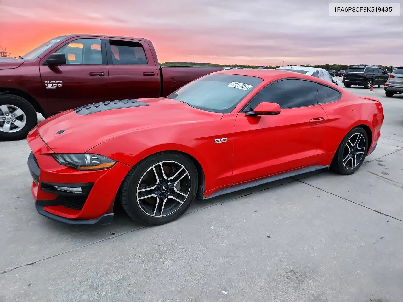 FORD MUSTANG 2019, VIN 1FA6P8CF9K5194351