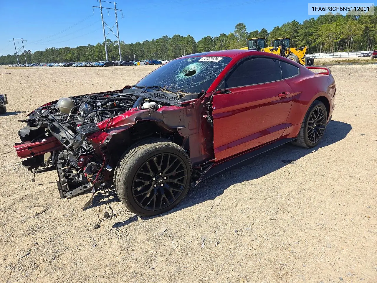 FORD MUSTANG 2022, VIN 1FA6P8CF6N5112001