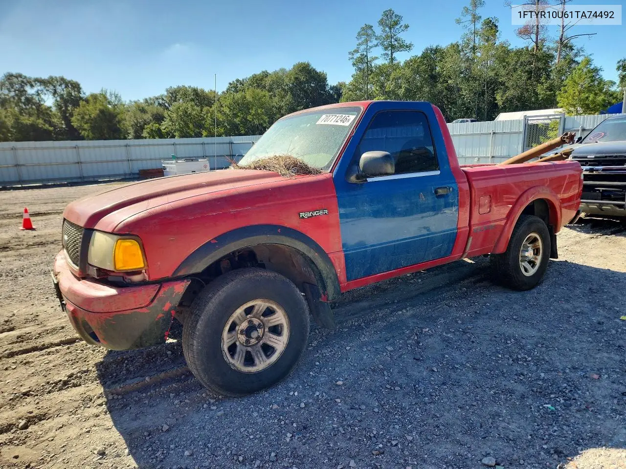 FORD RANGER 2001, VIN 1FTYR10U61TA74492