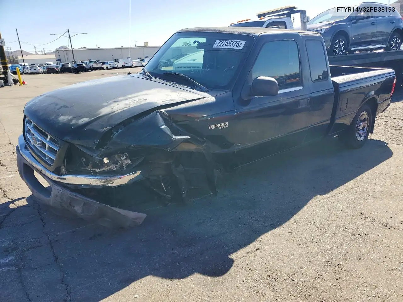 FORD RANGER 2002, VIN 1FTYR14V32PB38193