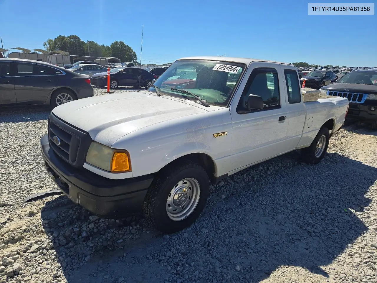 FORD RANGER 2005, VIN 1FTYR14U35PA81358