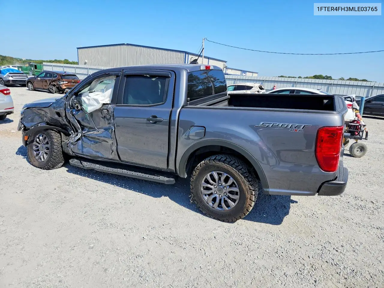 2021 FORD RANGER VIN 1FTER4FH3MLE03765 — фото 2